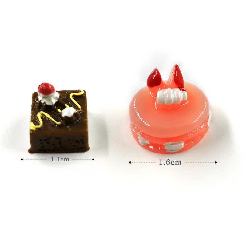 2pcs Birthday cherry Cake Simulation Food Miniature Figurine Pretend play Kitchen Toy Doll House DIY Accessories gift Baby Gift