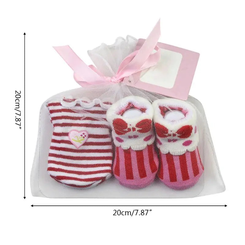 2Pcs/Set Baby Socks + Anti-Scratch Gloves Set for Baby Boys Infant 0-6 Months Newborn Gift Baby Accessories