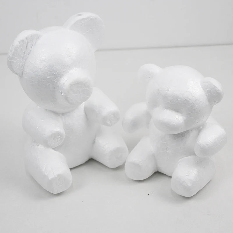Wedding Decoration 16/20CM Polystyrene Styrofoam Modeling Bear Foam White Bear for Valentines Day Gift Baby Shower Birthday