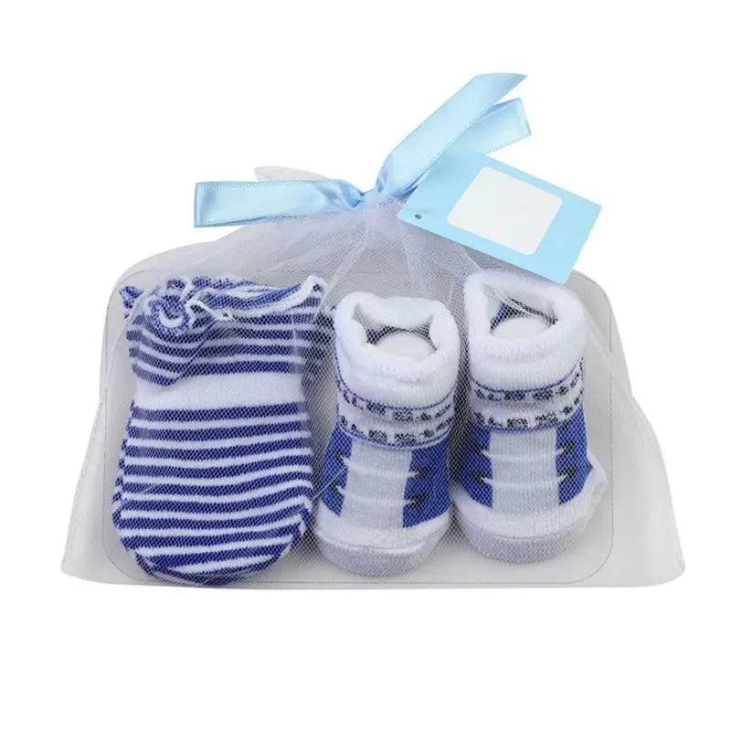 2Pcs/Set Baby Socks + Anti-Scratch Gloves Set for Baby Boys Infant 0-6 Months Newborn Gift Baby Accessories
